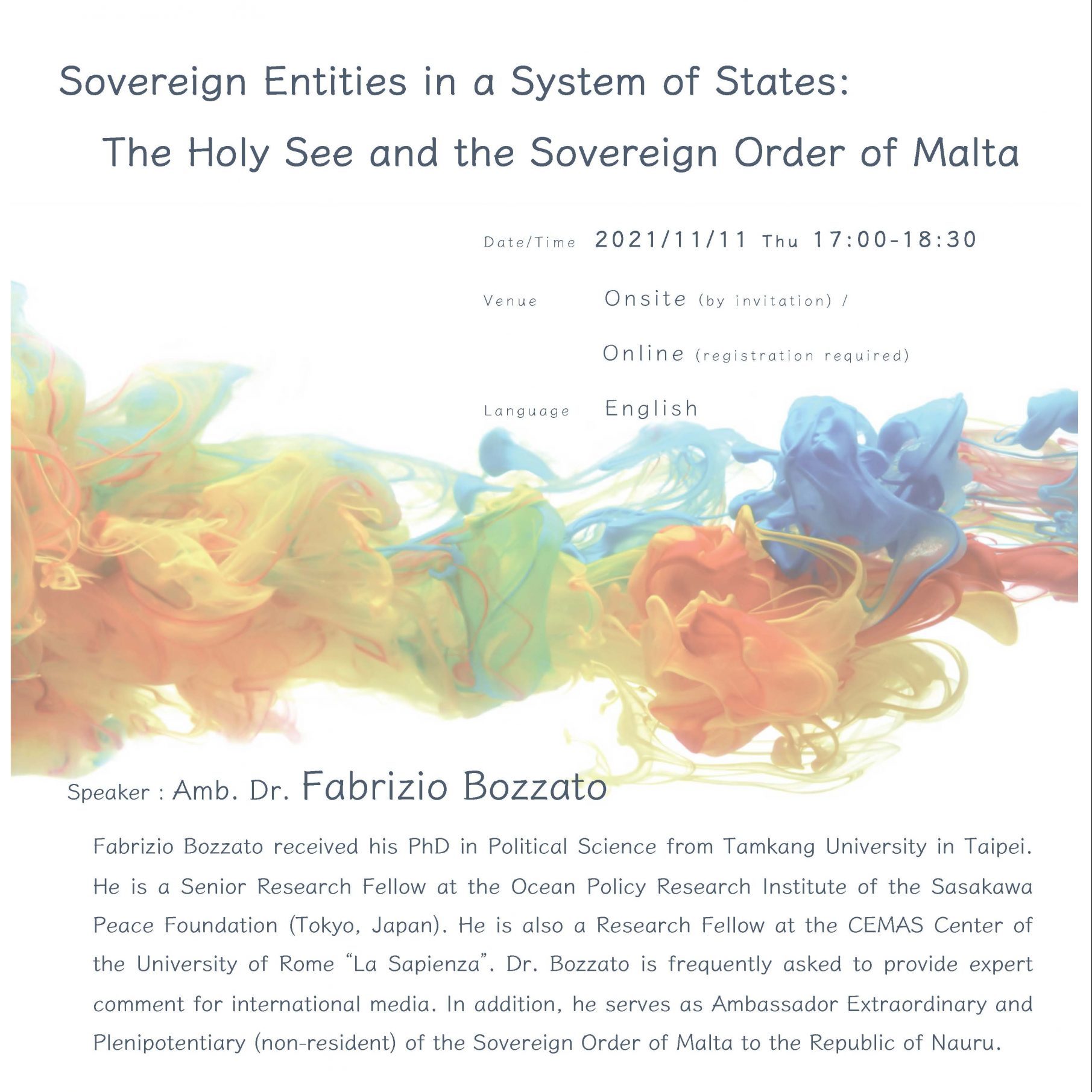 Sovereign Entities in a System of States: The Holy See and the Sovereign Order of Malta